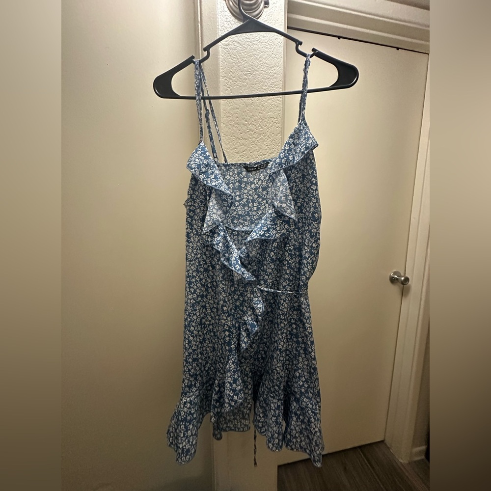 Shein: wrap dress blue floral